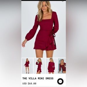 The villa mini dress burgundy